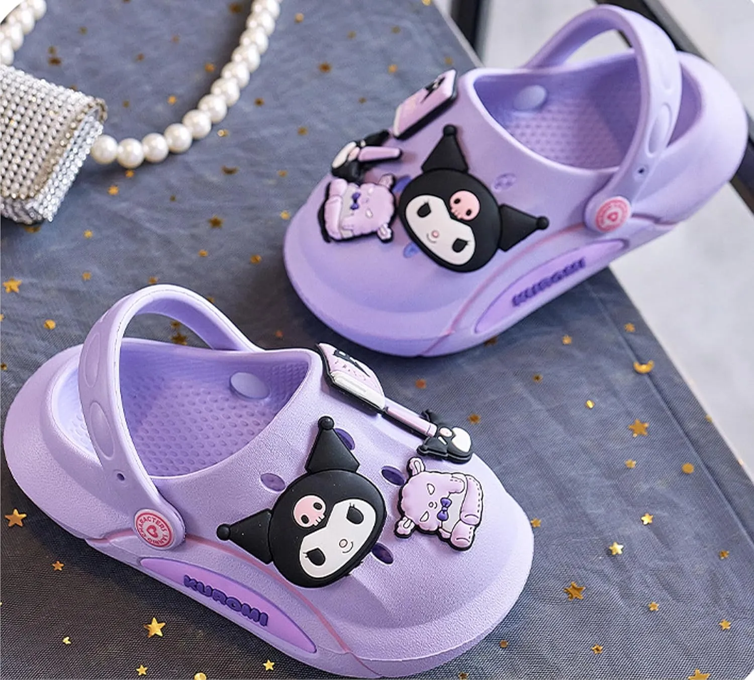 Kuromi Clogs Slip on Water Shoes Casual Summer for Girls Kids Children