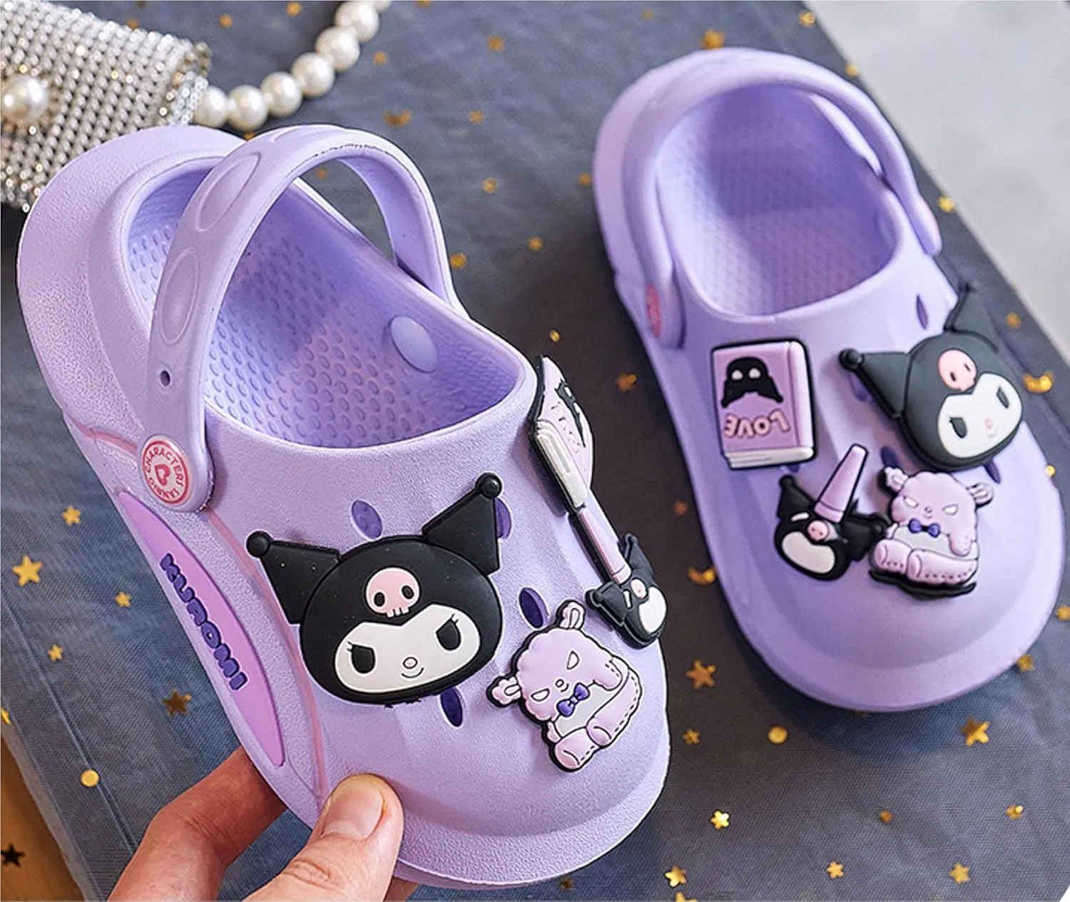Kuromi Clogs Slip on Water Shoes Casual Summer for Girls Kids Children