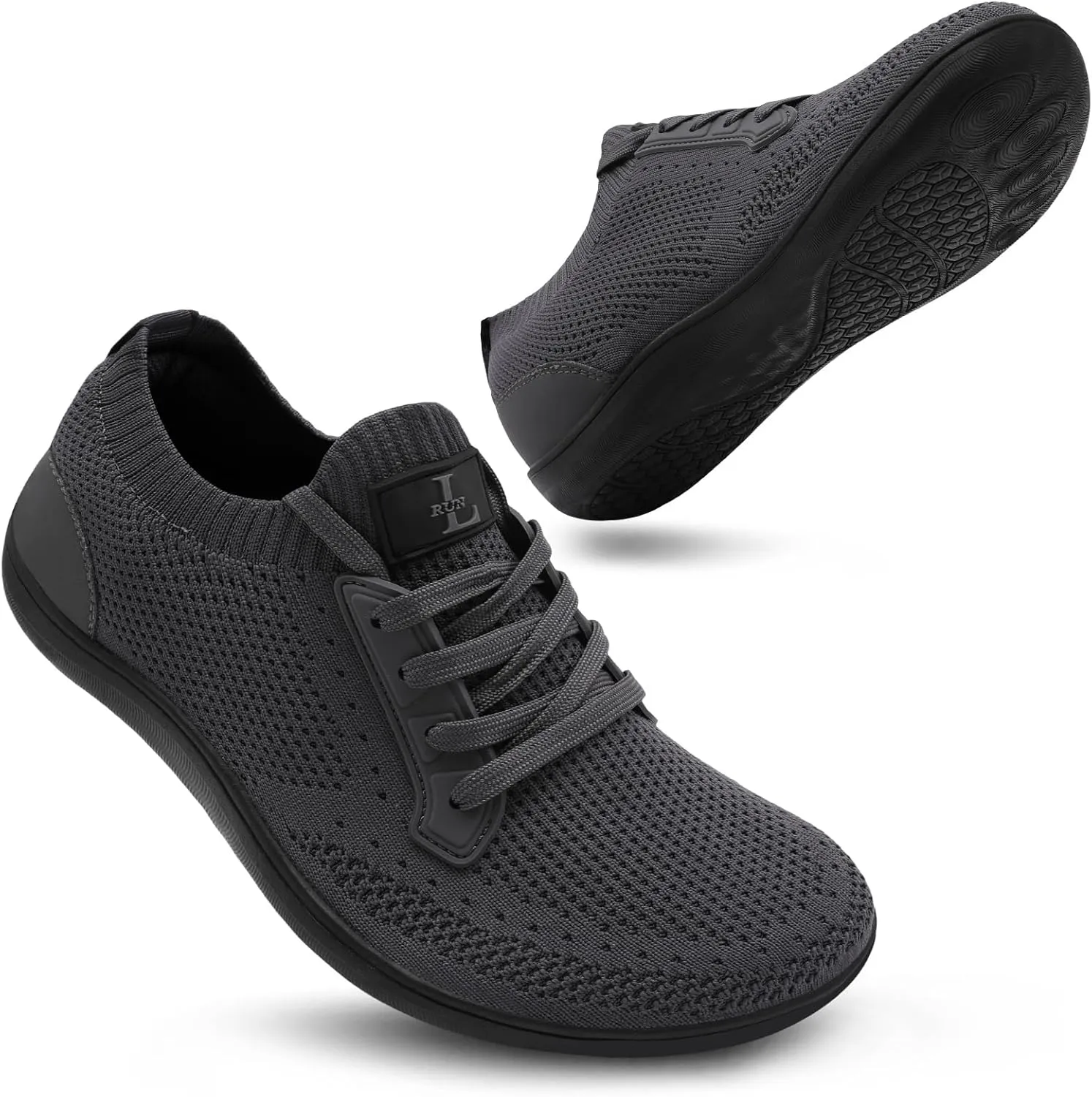 L-RUN Mens Walking Shoes Wide Toe Barefoot Shoes Minimalist Men's Casual Dress Shoes Breathable Zero Drop Fashion Sneakers