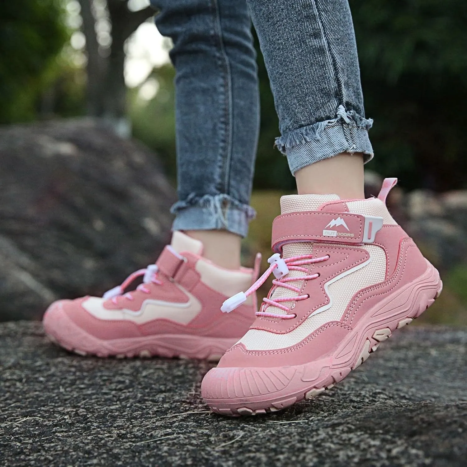 Lace-Up Open Toe Shoes For Childrens Kids Snow Boots Outdoor Sport Booties Fashion Breathable Rubber Boys Girls Sneaker