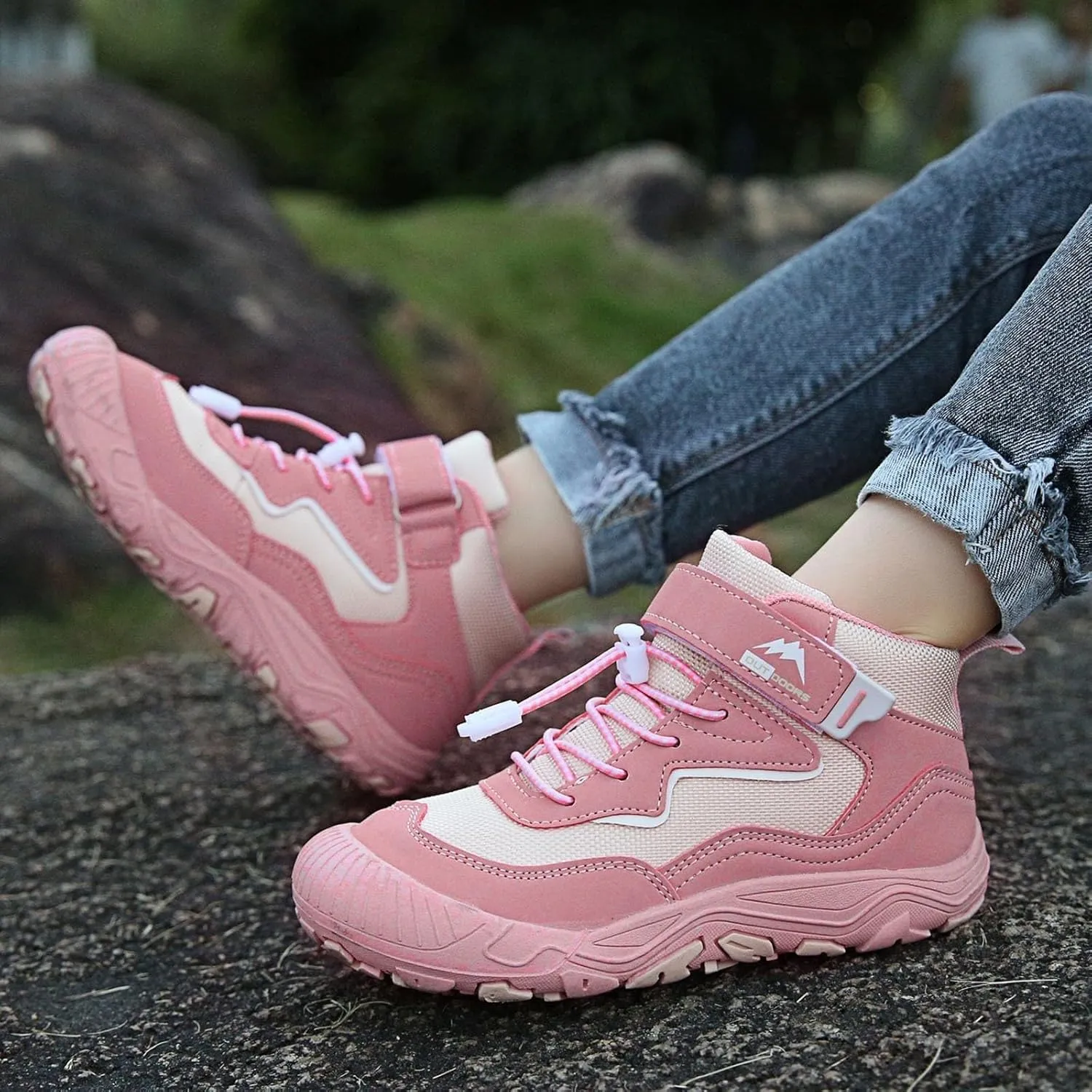 Lace-Up Open Toe Shoes For Childrens Kids Snow Boots Outdoor Sport Booties Fashion Breathable Rubber Boys Girls Sneaker