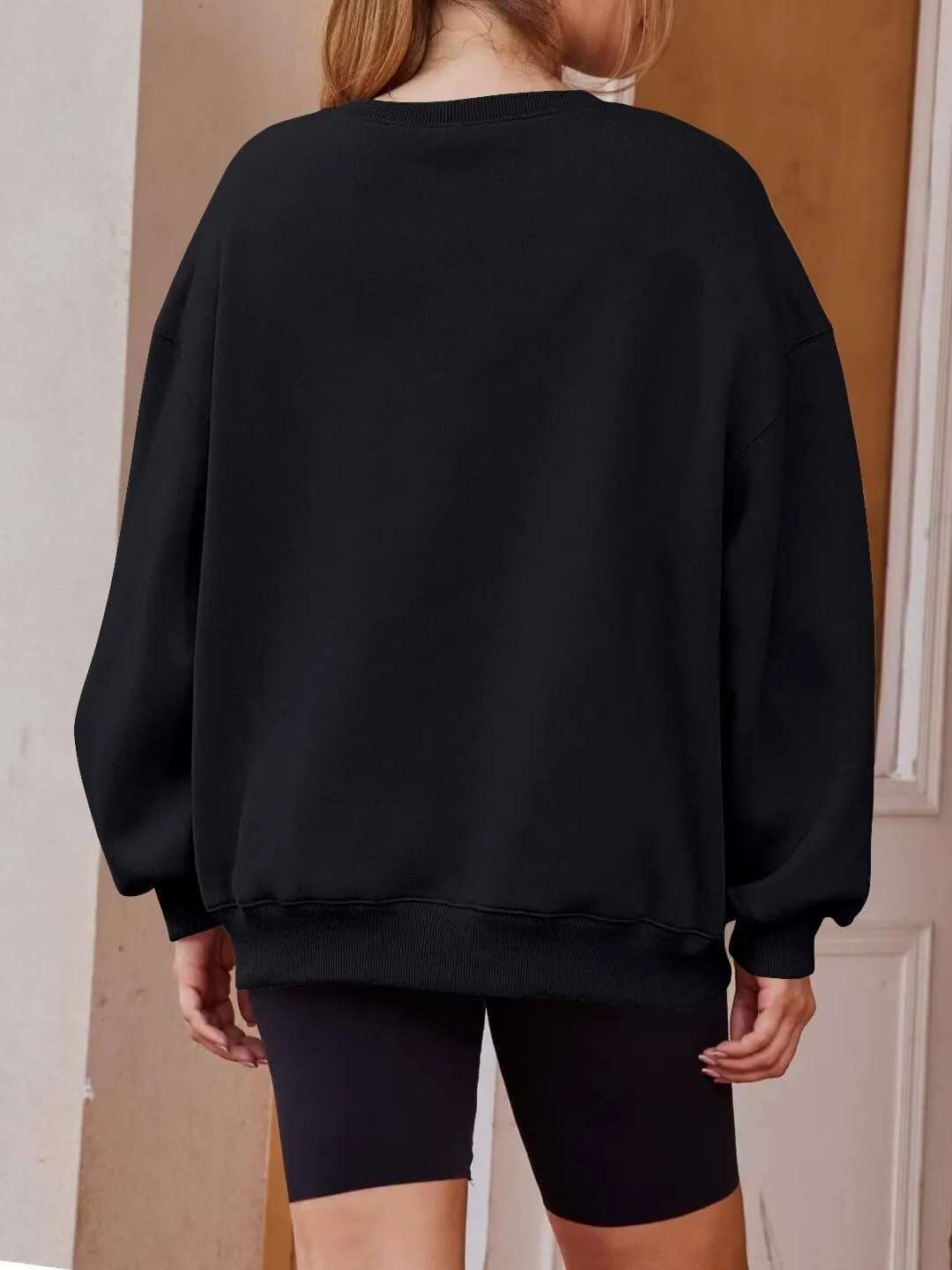 Lacozy Womens Oversized USA Sweatshirts American Flag Crewneck Sweater Long Sleeve Loose Fleece Tops 4th of July Outfits