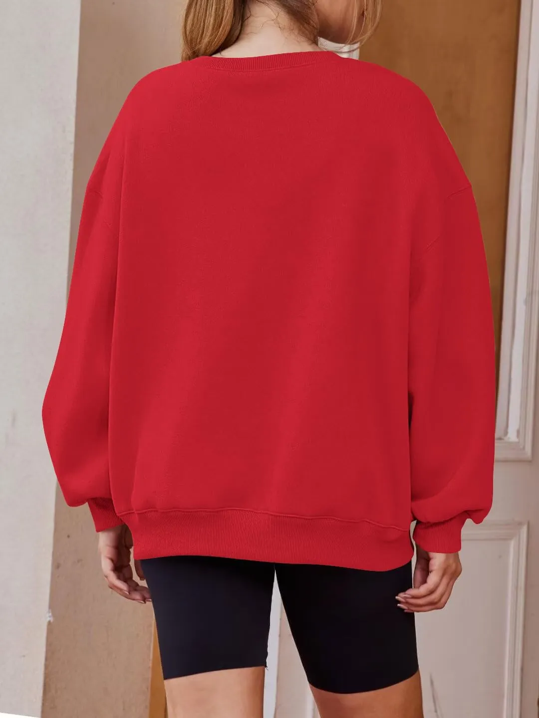 Lacozy Womens USA Graphic Sweatshirts American flag Crewneck Long Sleeve Sweater Loose Fleece Tops Fall Winter Clothes