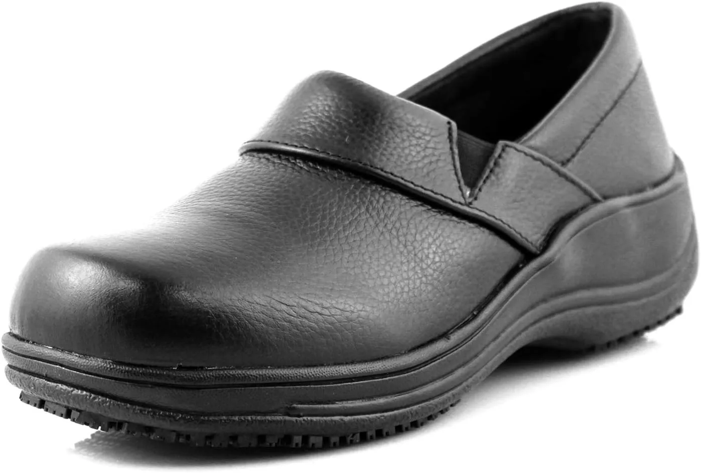 Laforst Jodie Womens Tumble Leather Work Nonslip Slip On Clogs