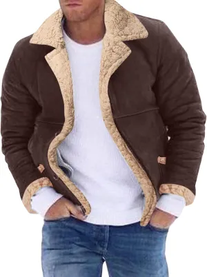 LCMTWX Men's Winter Thickened Warm Coats Stand Collar Knitted Splice Sweater Coat Casual Cardigan Stylish Outwear Mens