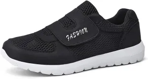 LEADER SHOW Men's Casual Comfort Walking Shoes Ultralight Flats Non-Slip Hook & Loop Fashion Sneakers