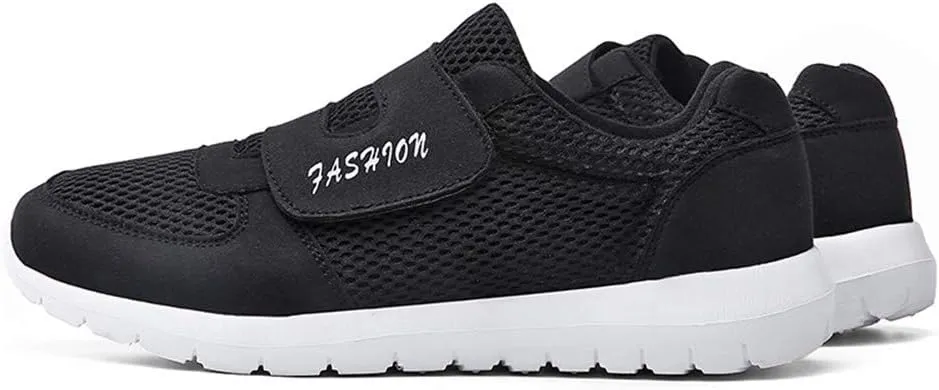 LEADER SHOW Men's Casual Comfort Walking Shoes Ultralight Flats Non-Slip Hook & Loop Fashion Sneakers