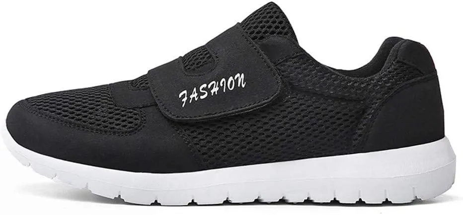 LEADER SHOW Men's Casual Comfort Walking Shoes Ultralight Flats Non-Slip Hook & Loop Fashion Sneakers