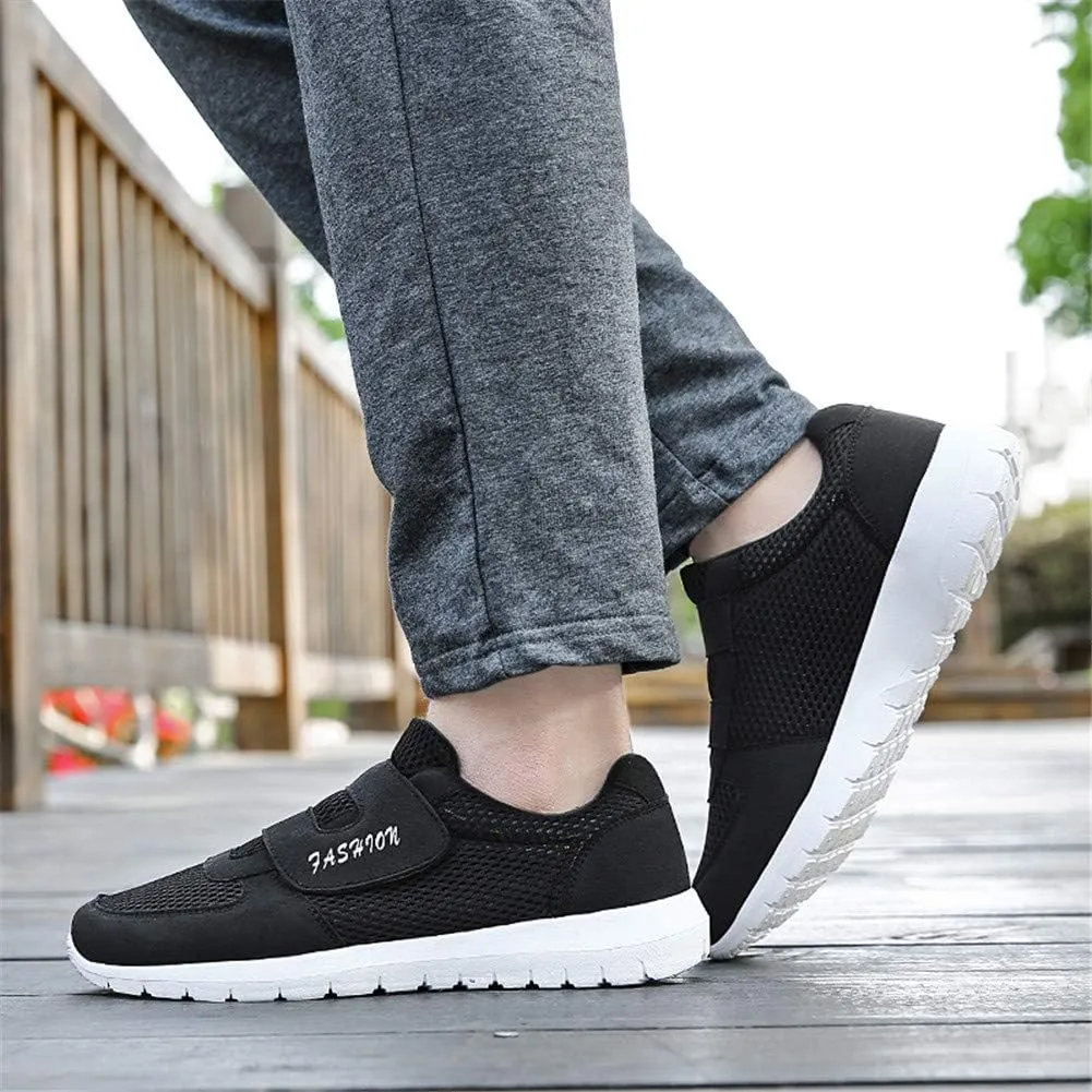 LEADER SHOW Men's Casual Comfort Walking Shoes Ultralight Flats Non-Slip Hook & Loop Fashion Sneakers