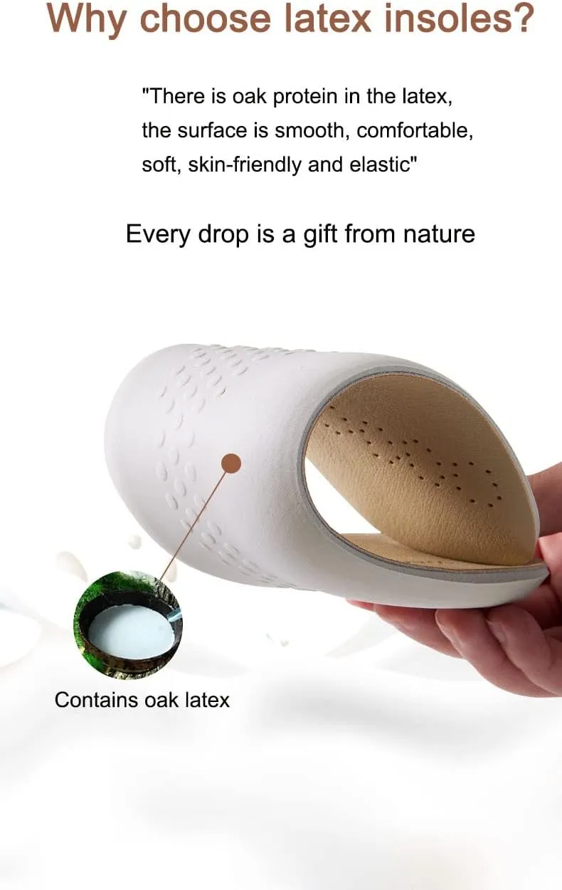 Leather Latex Sports Insole Cowhide Insoles for Shoes Arch Support Shoe Pads Shock Absorbing Plantar Template Inserts(43-44)