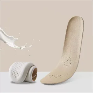 Leather Latex Sports Insole Cowhide Insoles for Shoes Arch Support Shoe Pads Shock Absorbing Plantar Template Inserts(43-44)