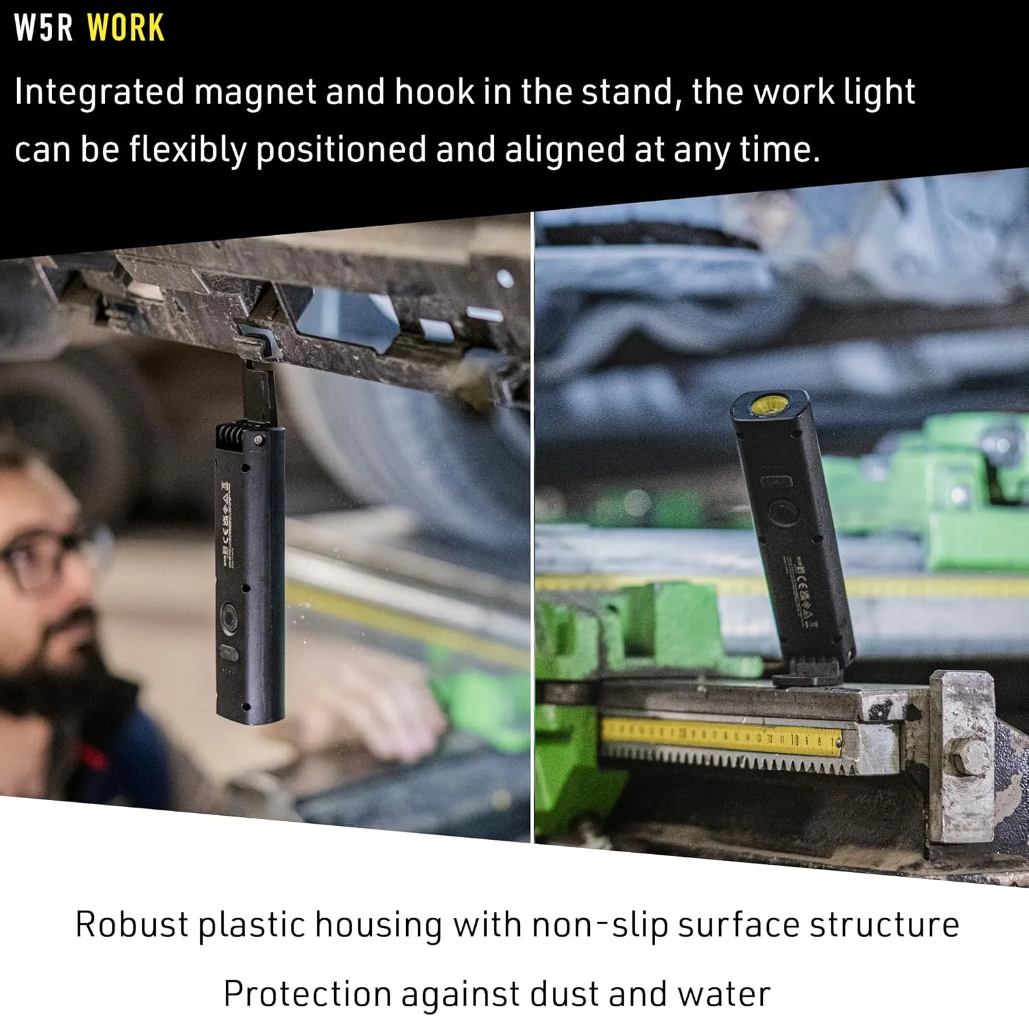 Ledlenser W5R Work Rechargeable Hands-Free Flashlight, 600 Lumens, Flexible Mounting