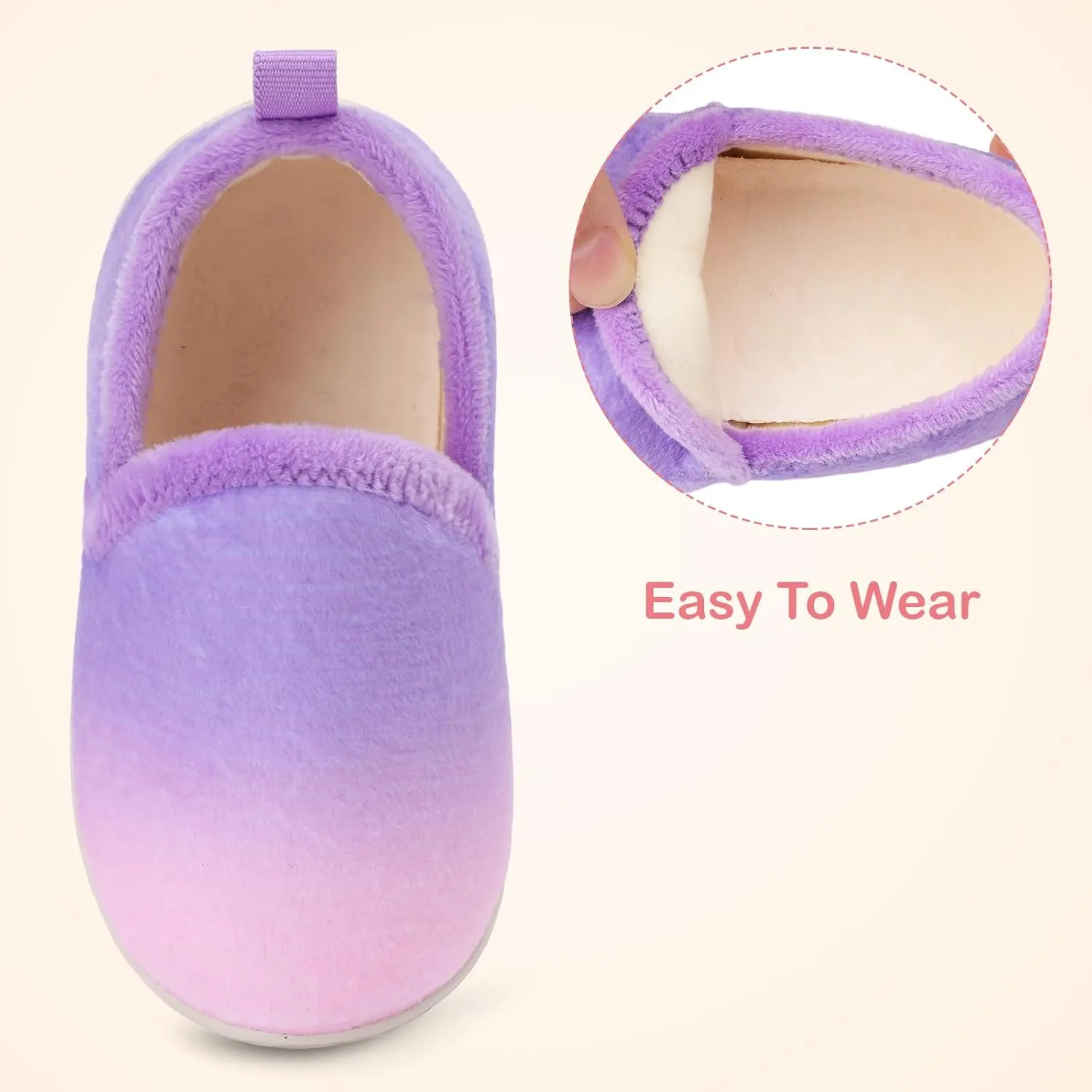 Lefflow Toddler Slippers Boys Girls House Shoes Slip on Baby Sock Shoes Lightweight Outdoor Walking Shoes
