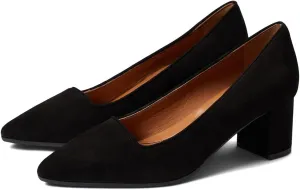 LEHOOR Women's Chunky Block Heels Pointed-Toe Slip-on Pumps 2 inch Heel Dress Shoes Comfortable Closed Toe Sandals for Office Ladies Matte Crocodile Suede Classic Work Party Wedding Spring 4-11 M US