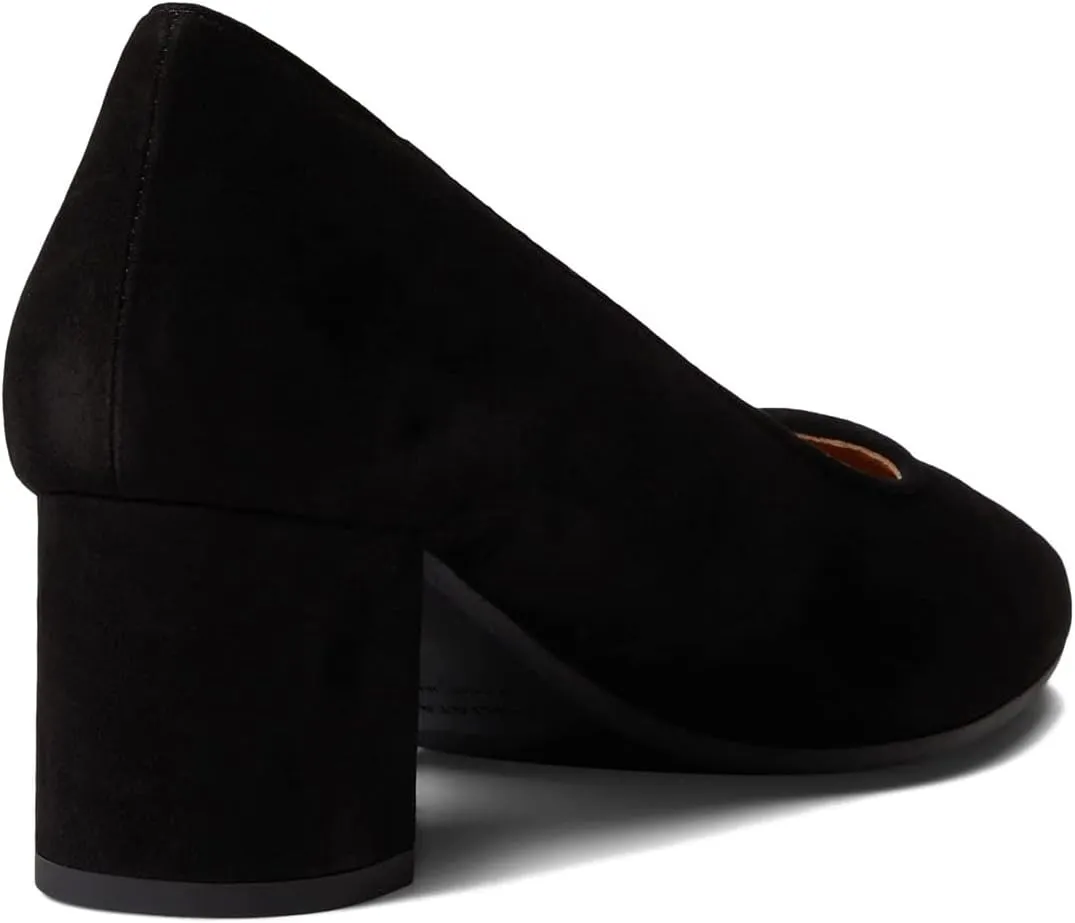 LEHOOR Women's Chunky Block Heels Pointed-Toe Slip-on Pumps 2 inch Heel Dress Shoes Comfortable Closed Toe Sandals for Office Ladies Matte Crocodile Suede Classic Work Party Wedding Spring 4-11 M US