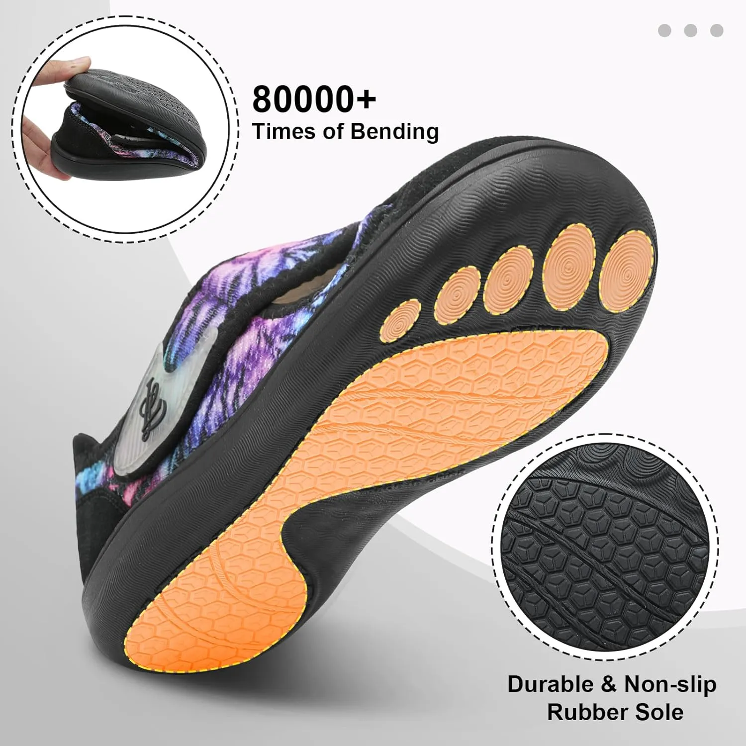 LeIsfIt Womens Wide Diabetic Shoes Adjustable Barefoot Walking Shoes Breathable Zero Drop Sneakers for Wide Width Arthritis Edema Feet Size 6-12