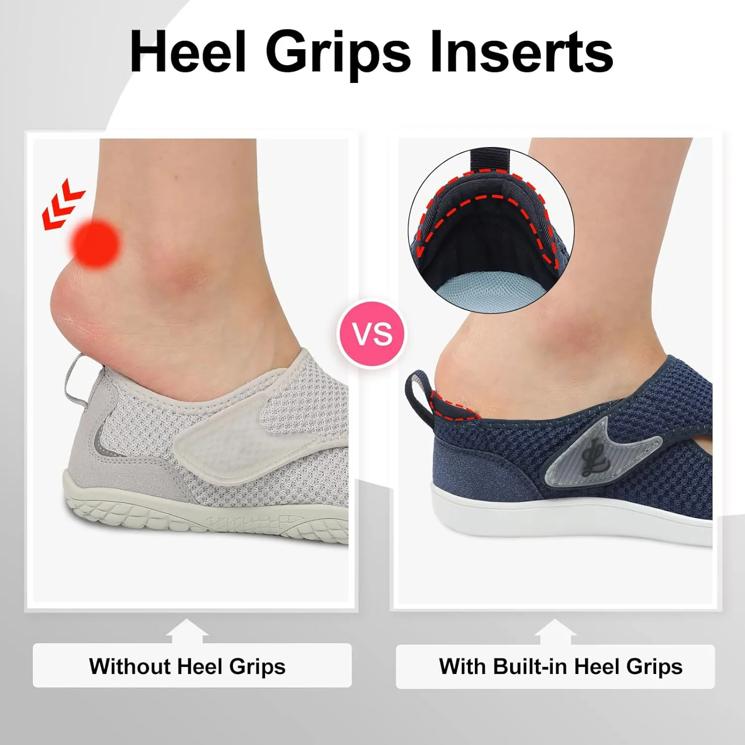 LeIsfIt Womens Wide Diabetic Shoes Adjustable Barefoot Walking Shoes Breathable Zero Drop Sneakers for Wide Width Arthritis Edema Feet Size 6-12