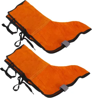 LIFKOME 2pcs Safety Shoe Covers for Welding Boot Protectors Spats Welder Shoes Leather Heat-resistant Non-skid Breathable Random