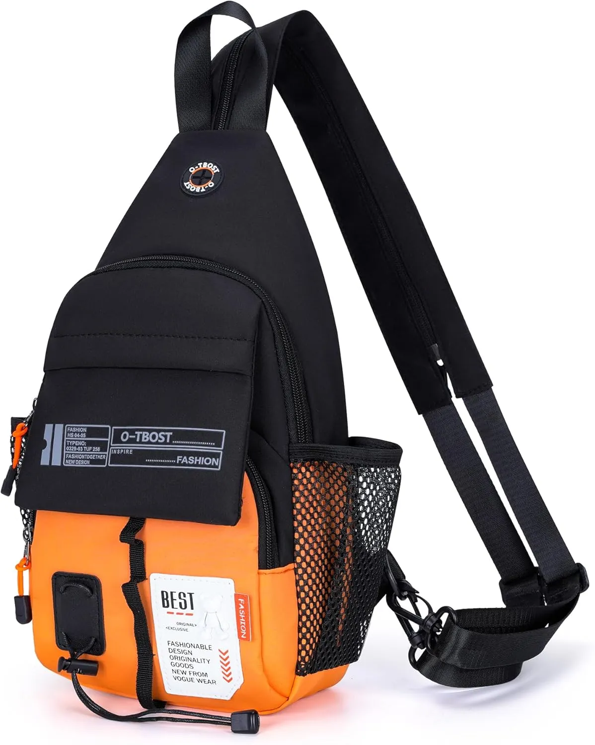 Lightweight Crossbody Backpack Sling Bag Small Shoulder Bags for Women Men Casual Chest Daypack Hiking Travel (Orange)