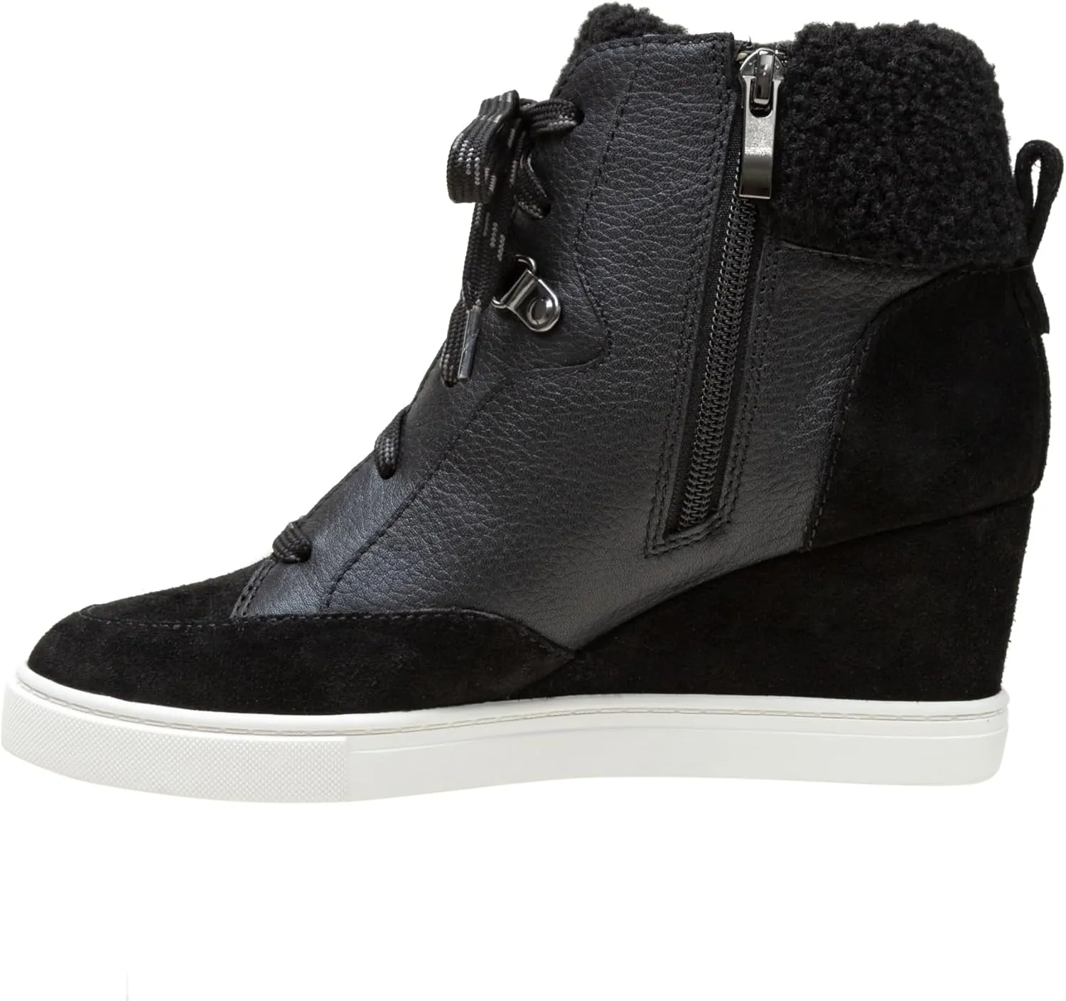 Linea Paolo - Arden - Womens Faux Shearling Leather Wedge Sneakers