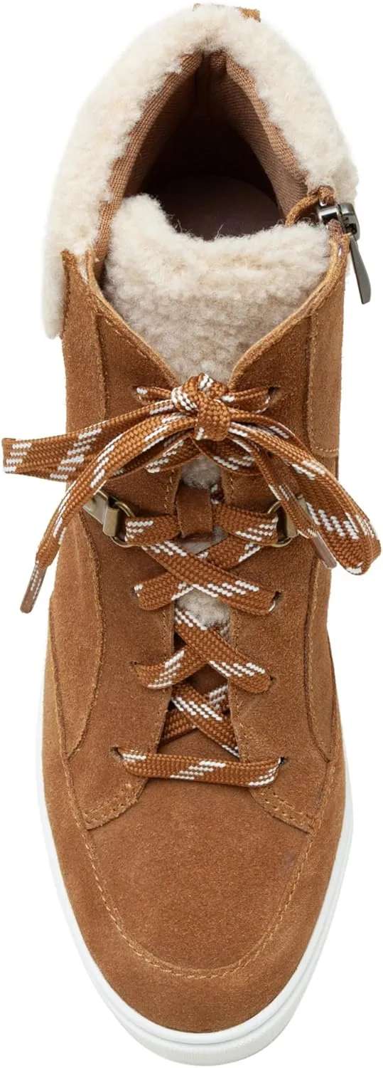 Linea Paolo - Arden - Womens Faux Shearling Leather Wedge Sneakers