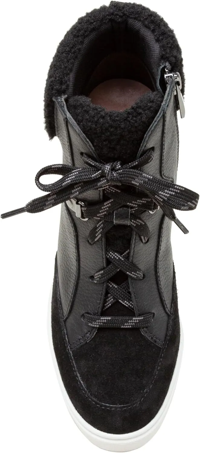 Linea Paolo - Arden - Womens Faux Shearling Leather Wedge Sneakers