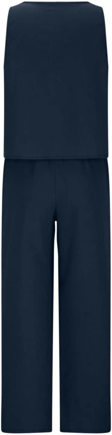 Linen 2 Piece Sets For Women Summer Beach Vacation Outfits 2024 Sleeveless Crop Top Long Pants Tracksuits Matching Set