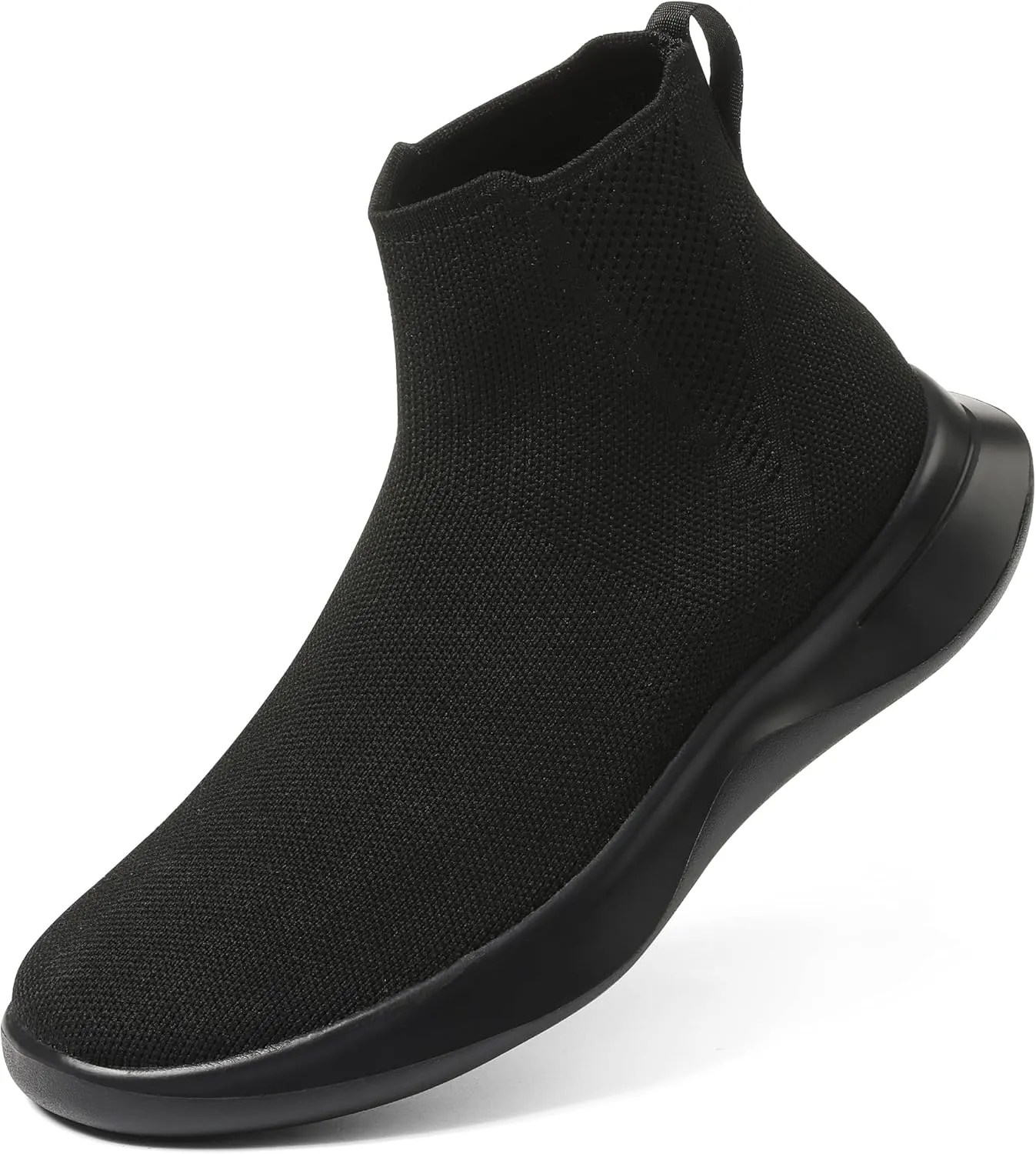 LinnOaks Ankle Walking Boots for Women Sock High Top Sneaker Boots Booties Wide Comfort Pull On Lightweight Sneakers Tennis Running Shoes