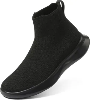 LinnOaks Ankle Walking Boots for Women Sock High Top Sneaker Boots Booties Wide Comfort Pull On Lightweight Sneakers Tennis Running Shoes
