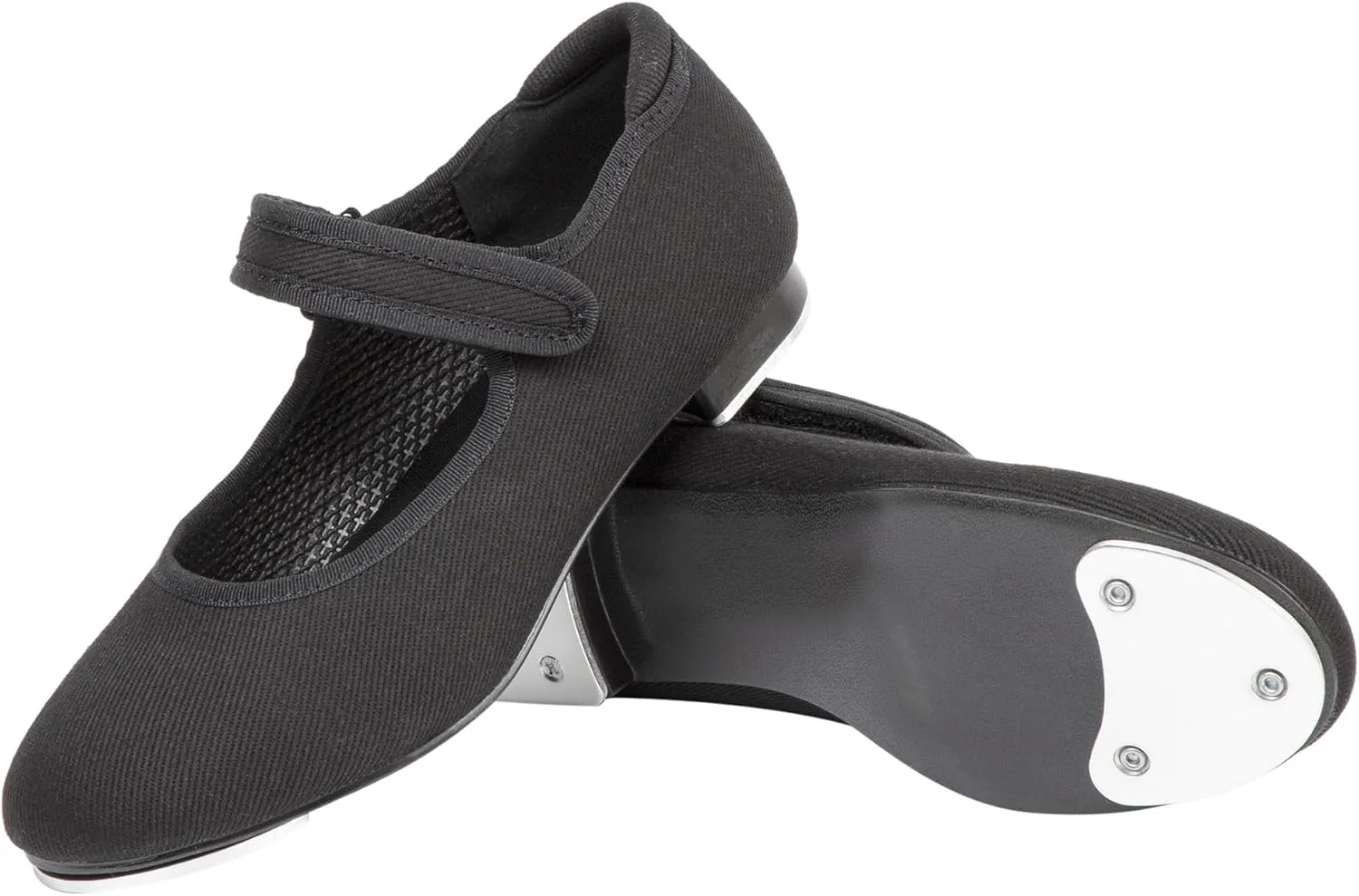 Linodes Canvas Upper Economy Unisex-Child Easy Strap Tap Shoe for Girls and Boys Tap Mary Jane Flat