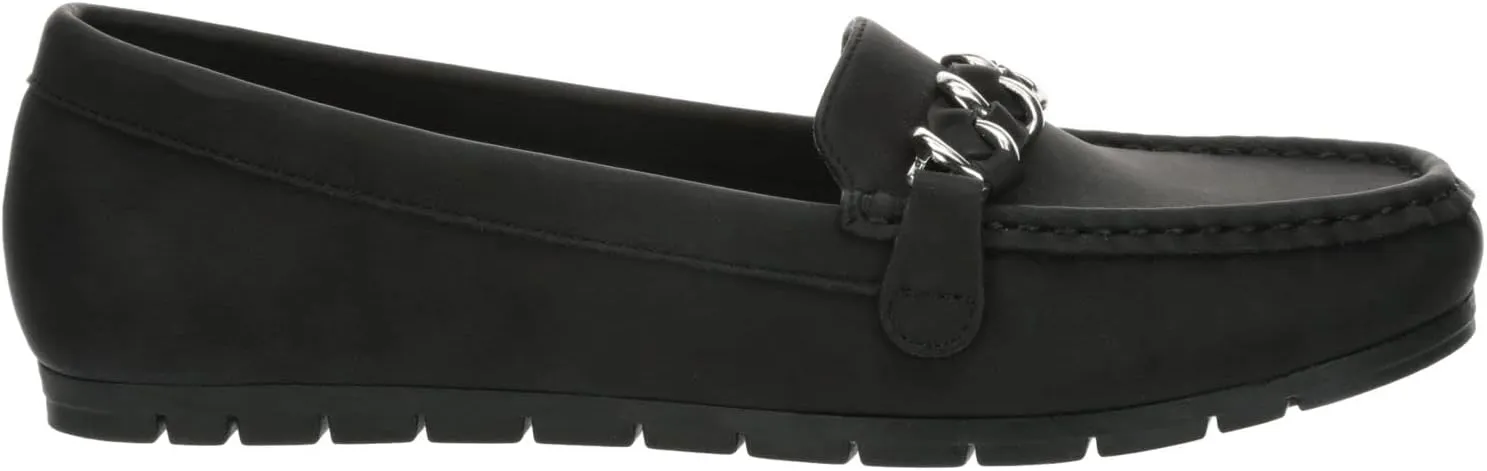 Lizbeth - Women's Slip-On Moc Toe Faux Leather Penny Loafer