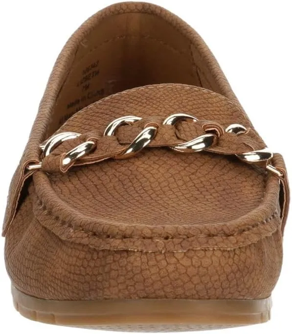 Lizbeth - Women's Slip-On Moc Toe Faux Leather Penny Loafer