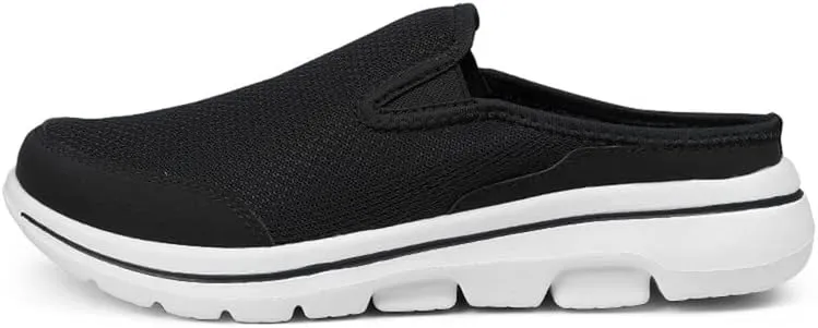 LLTMALL Womens Mule Sneakers Mesh Slip On Shoes Summer Knitted Lightweight Open Back Slippers