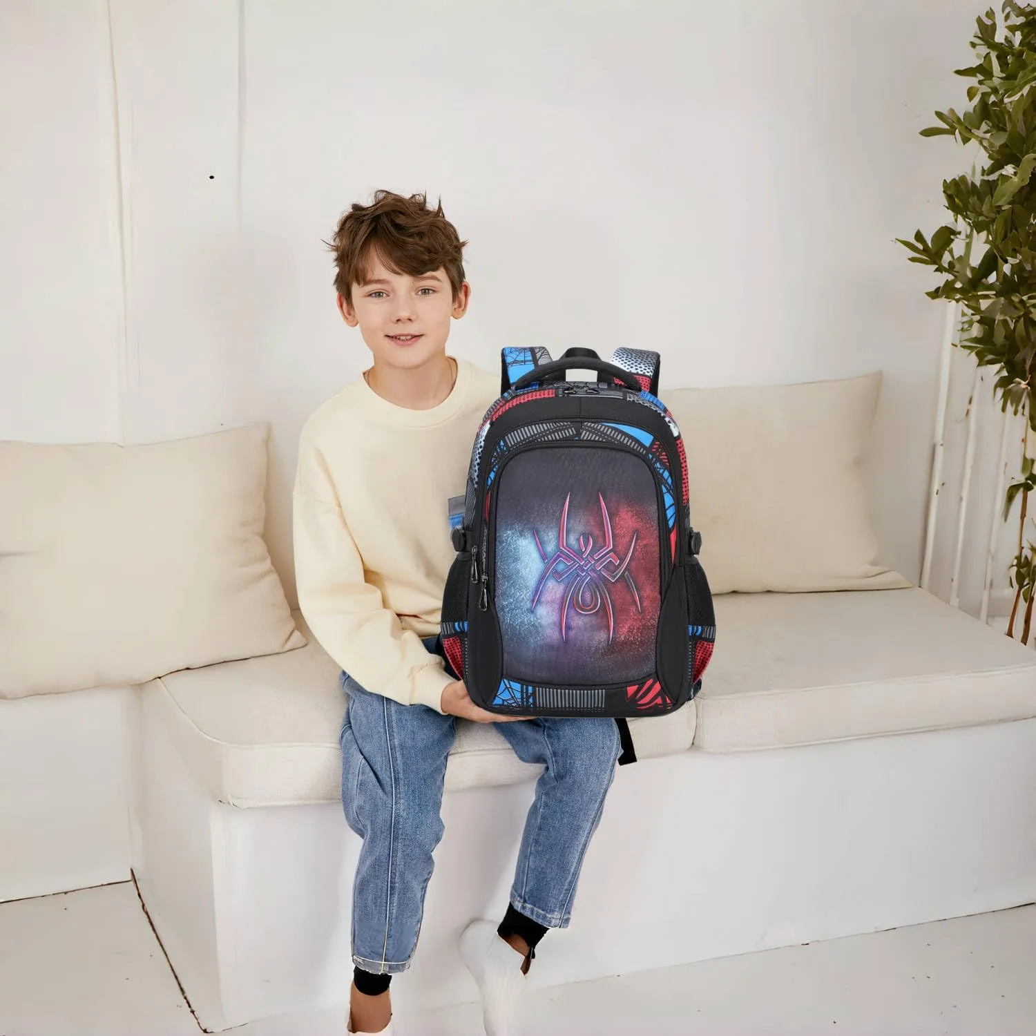Lmwzh Backpack For Boys Elementary School Bags Kids Bookbag Waterproof Lightweight Durable Black