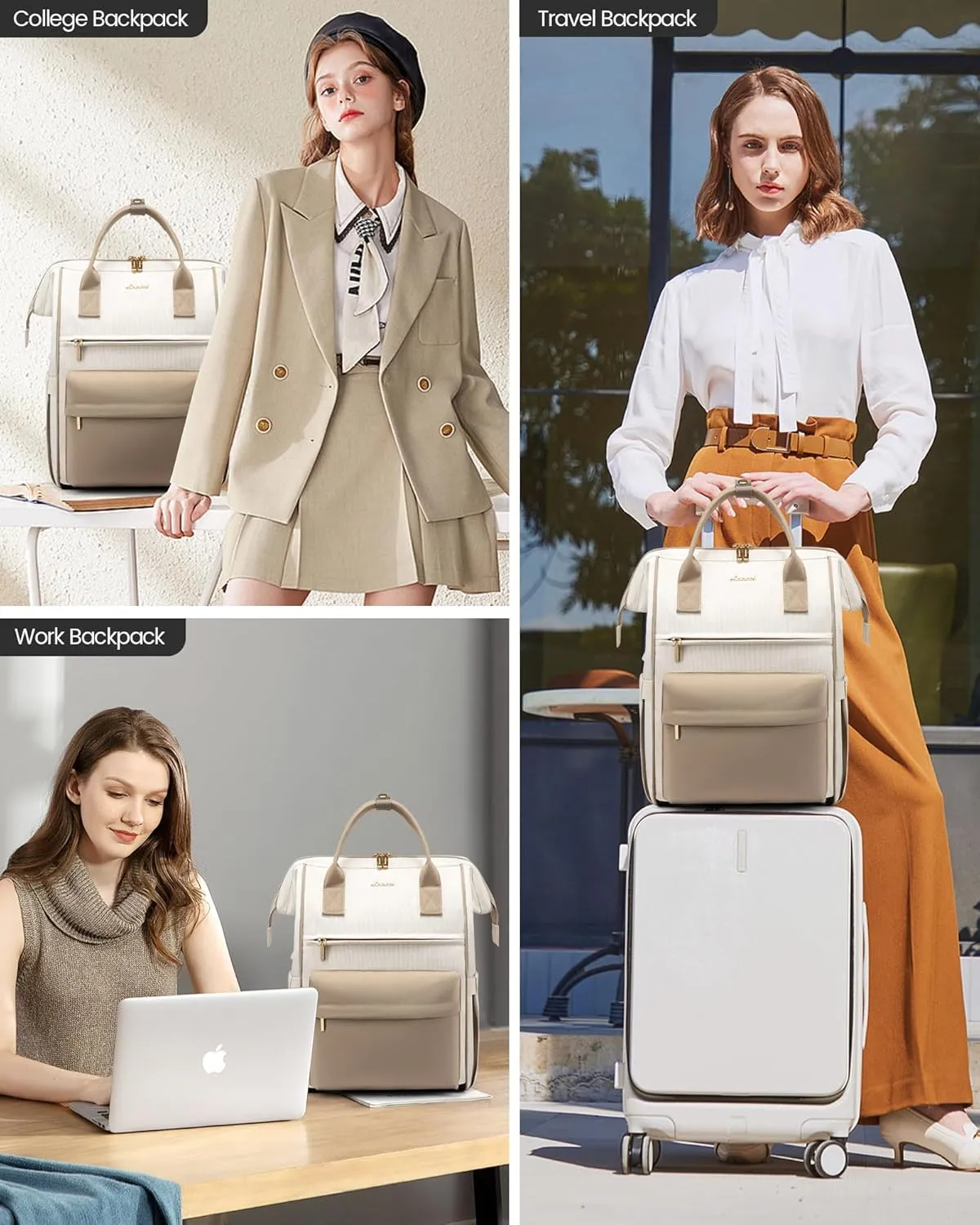 LOVEVOOK Laptop Backpack for Women Teacher Nurse Bag, 15.6 Inch Womens Work Bags, Waterproof Travel Backpack Purse, Business Computer Laptop Bag with USB Port