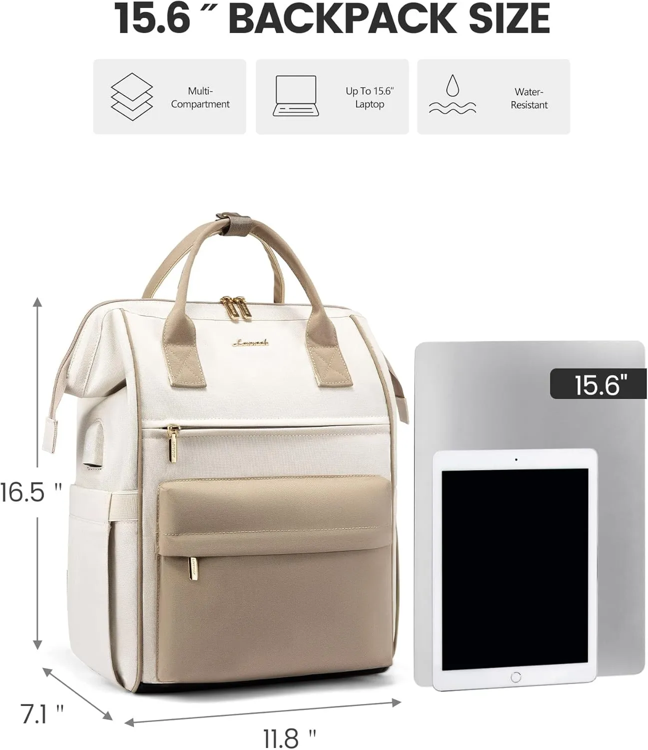 LOVEVOOK Laptop Backpack for Women Teacher Nurse Bag, 15.6 Inch Womens Work Bags, Waterproof Travel Backpack Purse, Business Computer Laptop Bag with USB Port