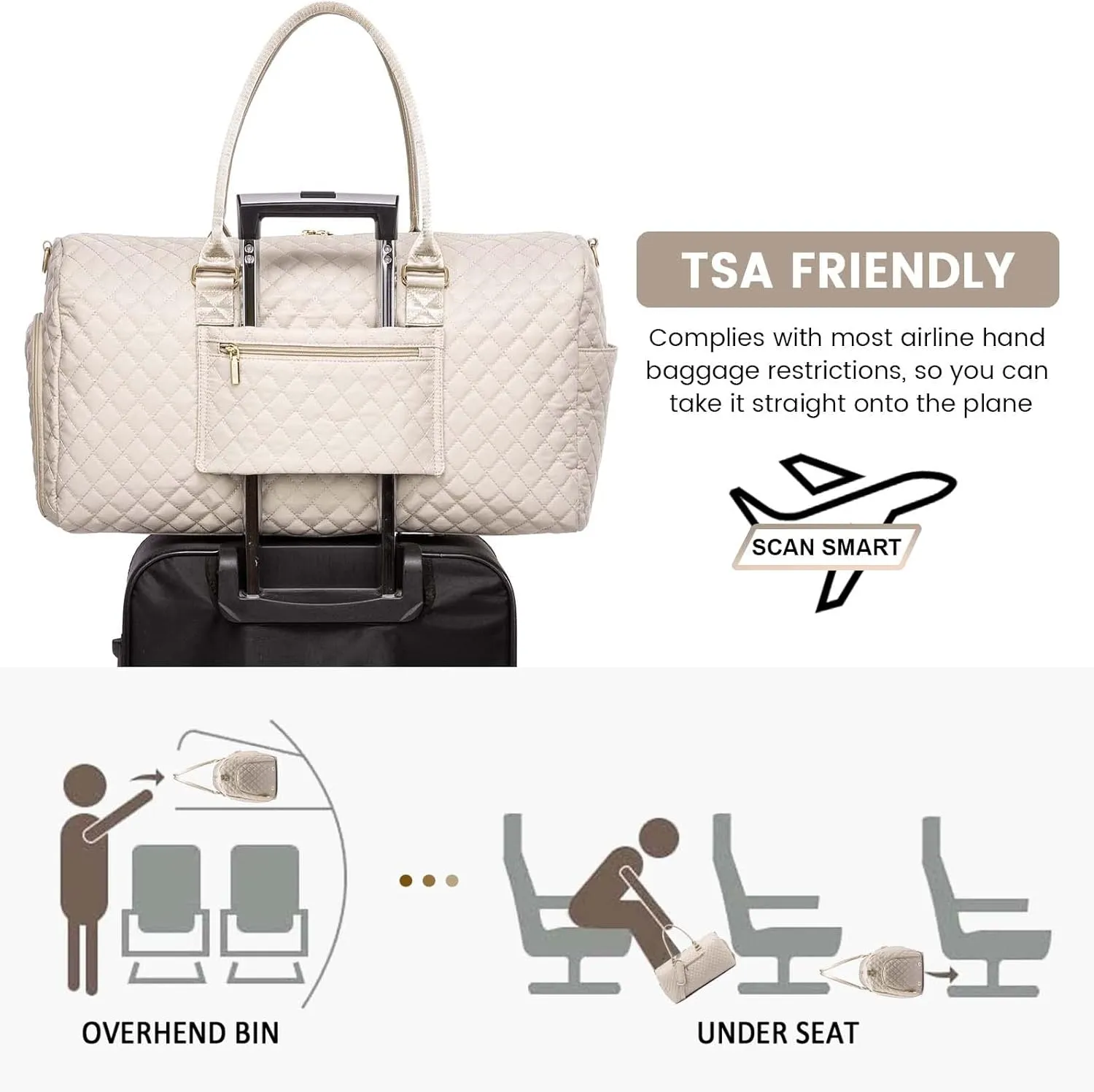 LOVEVOOK Travel Duffle Bag, Weekender Bag for Women with Toiletry Bag, Carry on Overnight Bag with Shoe Compartment, Gym Duffel Bag with Wet Pocket, Mommy Hospital Bags for Labor and Delivery