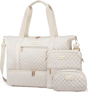 LOVEVOOK Weekender Bags for Women, Travel Duffle Bag with Shoe Compartment, Gym Duffel Bag with Makeup Bag Carry-on Tote Bag for Airplanes Weekend, Hospital Bags for Labor and Delivery