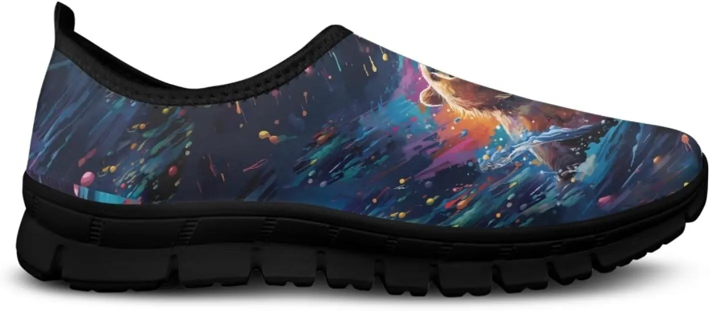 Low-Cut Animals Pattern Casual Shoes - Walking Shoe Women, Tennis Sneakers, Polyester Fabric Breathable Footwear