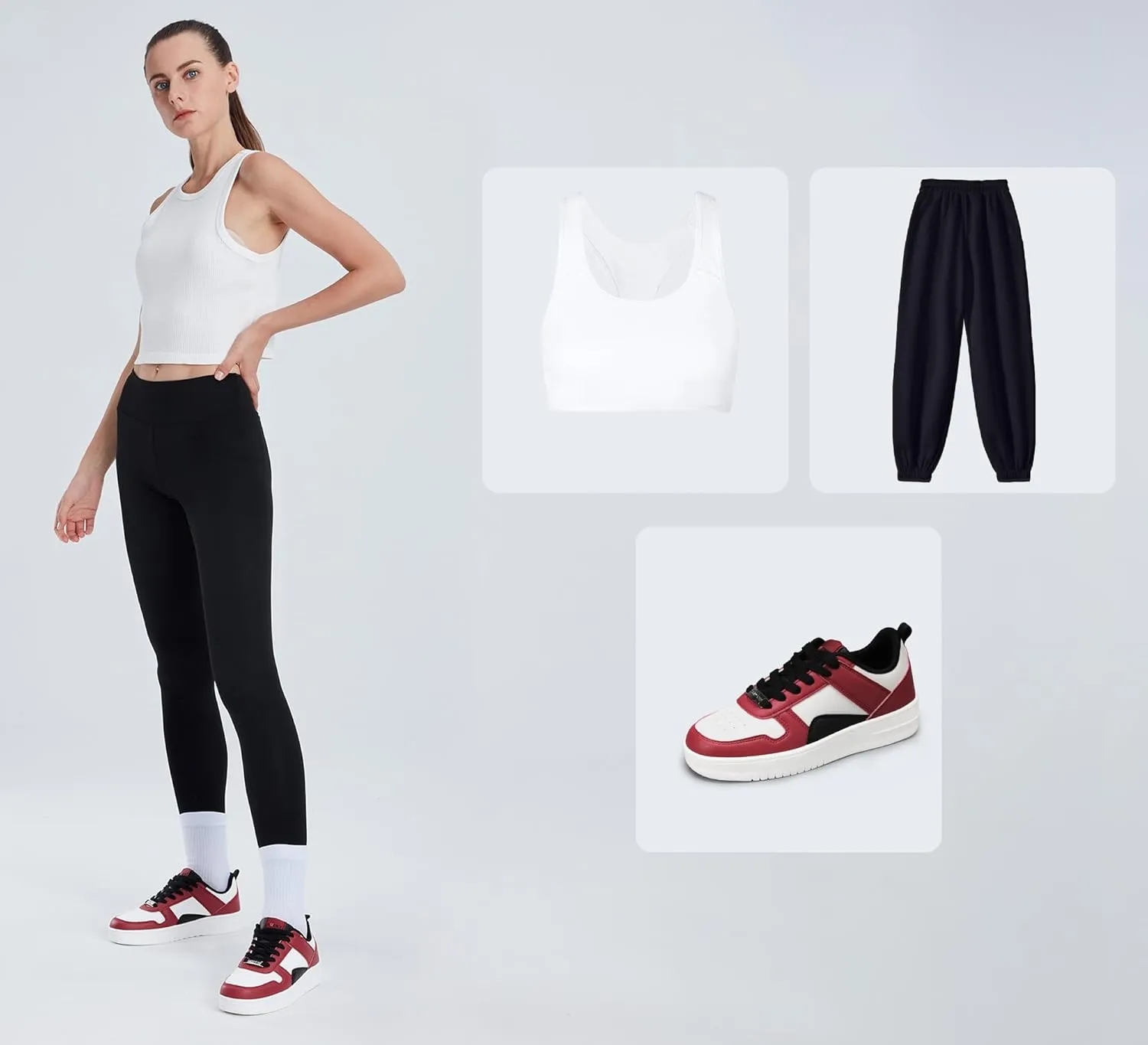LUCKY STEP Women Fashion Sparkle Rhinestone Sneakers White Leather Low Top Tennis Shoes Lace Up Casual Comfortable Walking Shoe