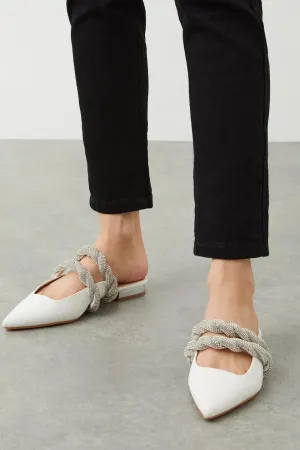 Lucy Embellished Two Strap Flat Mule