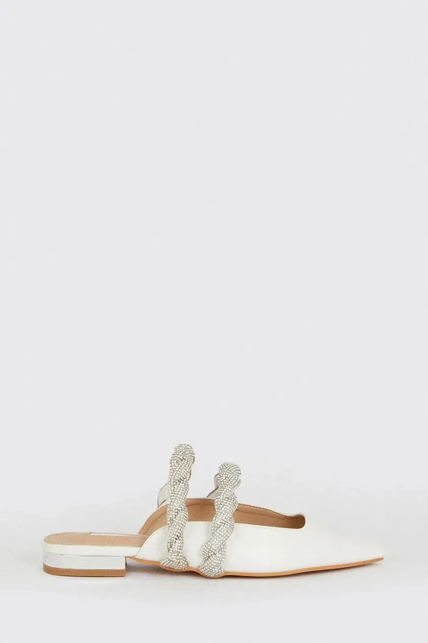 Lucy Embellished Two Strap Flat Mule