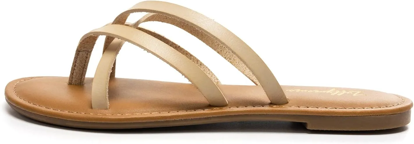 Luffymomo Women's Elastic Strap Flat Sandals Casual Summer Open Toe Sandal