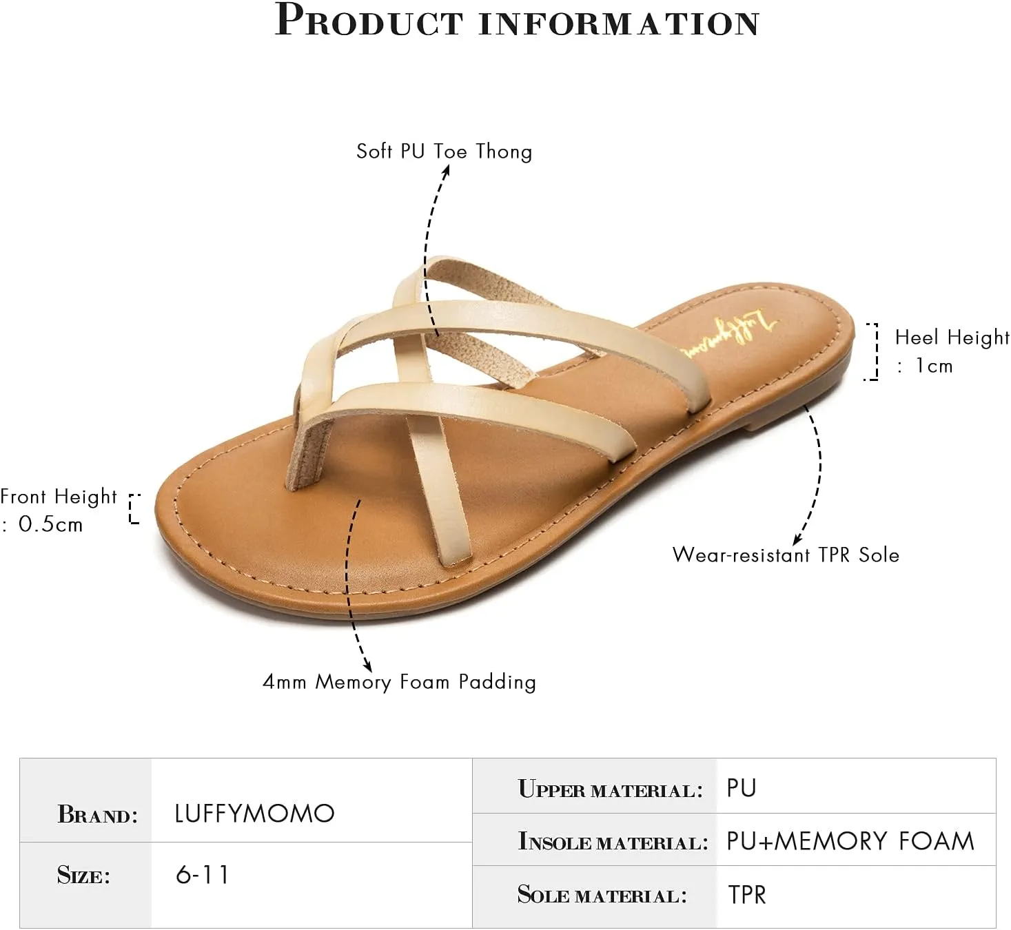 Luffymomo Women's Elastic Strap Flat Sandals Casual Summer Open Toe Sandal