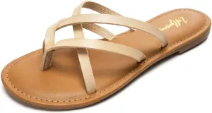 Luffymomo Women's Elastic Strap Flat Sandals Casual Summer Open Toe Sandal