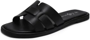 Luffymomo Womens Slip on Flat Sandals Comfortable Summer Casual Slides Sandals