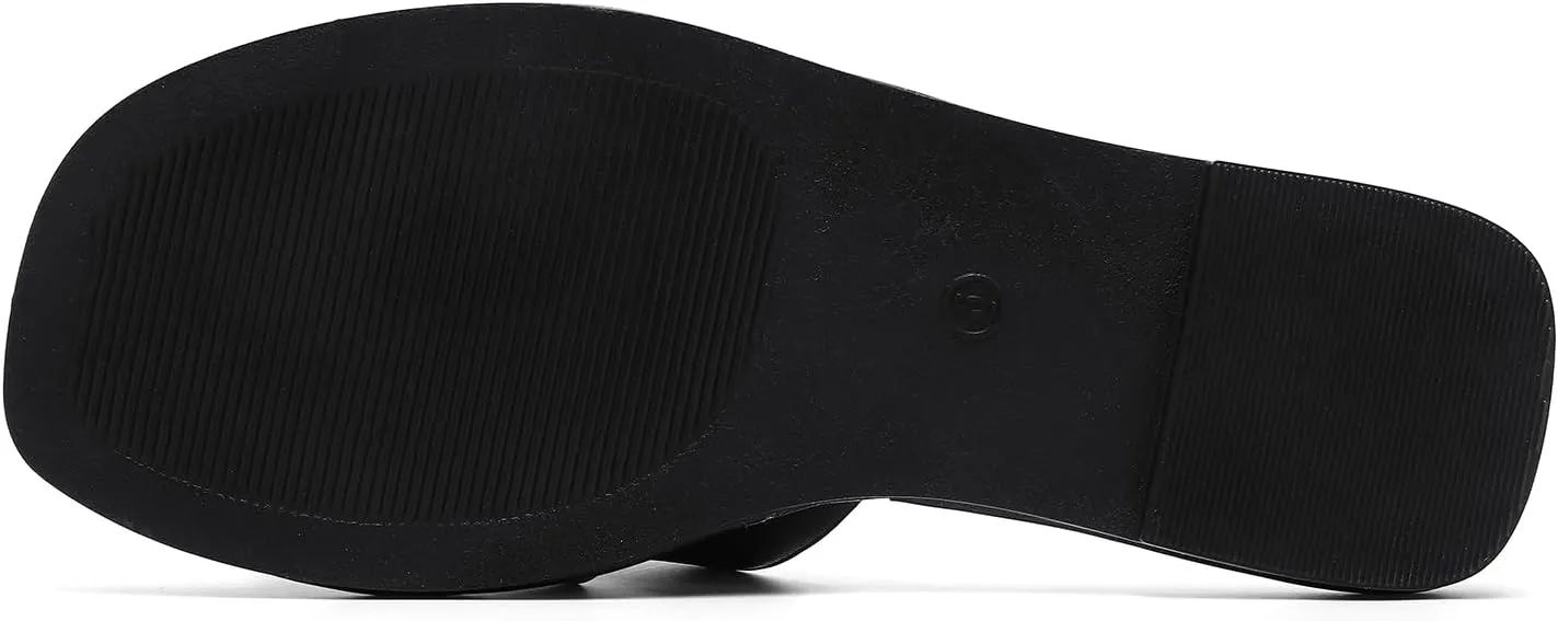 Luffymomo Womens Slip on Flat Sandals Comfortable Summer Casual Slides Sandals