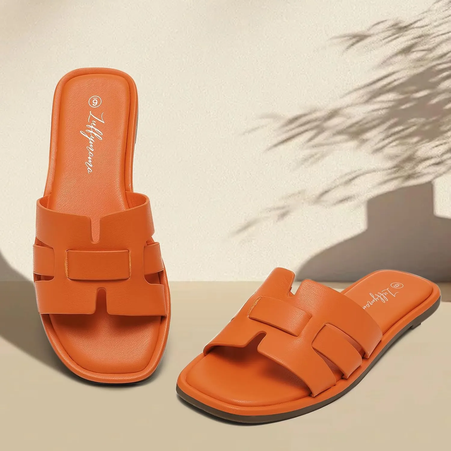 Luffymomo Womens Slip on Flat Sandals Comfortable Summer Casual Slides Sandals