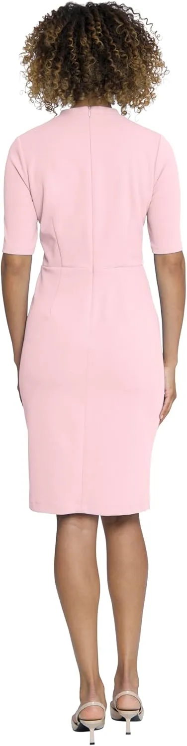 Maggy London Versatile V-Neck Elbow Sleeve Knee-Length Business Casual Dresses for Women