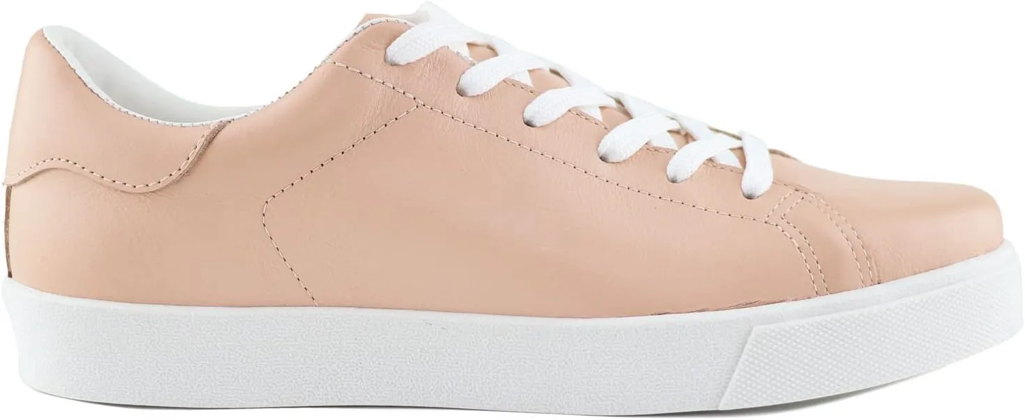 Marc Joseph New York Womens Casual Comfortable Genuine Leather Lightweight Low Top Fashion Slip-On Laceup Walking Sneaker Flat Shoes